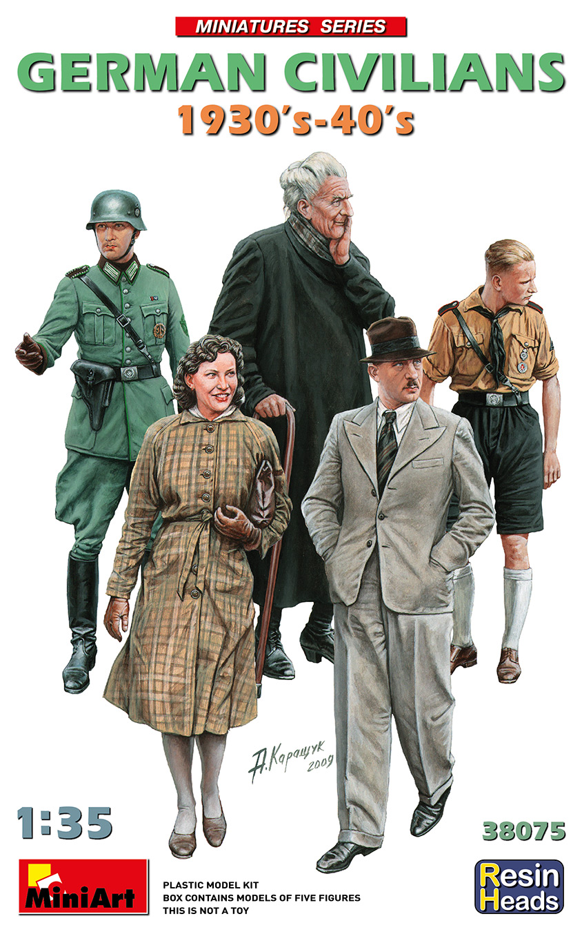 MA38075 - GERMAN CIVILIANS 1930-40S. RESIN HEADS